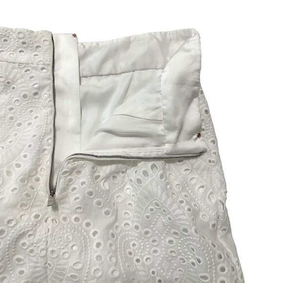 Johanna Ortiz Maui ruffle eyelet cotton skirt, White, Size 4, New with tag - Picture 12 of 16